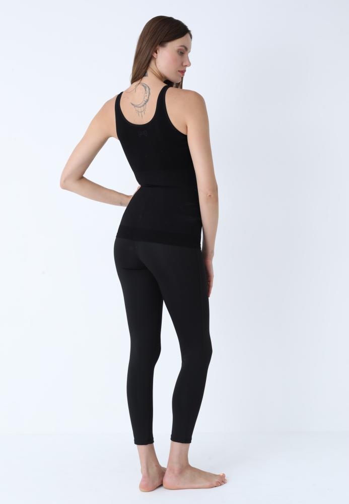 Maiou Dama Modelator in Talie cu Bretele Groase, Culoare Negru,Engros